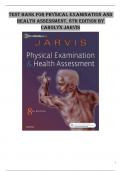 Test Bank for Physical Examination and Health Assessment, 8th Edition 