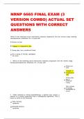 NRNP 6665 FINAL EXAM (3  VERSION COMBO) ACTUAL SET  QUESTIONS WITH CORRECT  ANSWERS 