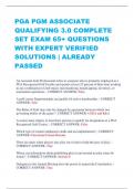 PGA PGM ASSOCIATE  QUALIFYING 3.0 COMPLETE  SET EXAM 65+ QUESTIONS  WITH EXPERT VERIFIED  SOLUTIONS | ALREADY  PASSED