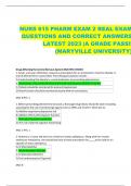 NURS 615 PHARM EXAM 2 REAL EXAM  QUESTIONS AND CORRECT ANSWERS LATEST 2023 |A GRADE PASS!! (MARYVILLE UNIVERSITY)