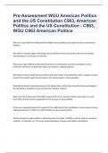 Pre-Assessment WGU American Politics and the US Constitution C963, American Politics and the US Constitution - C963, WGU C963 American Politics |latest update