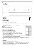 AQA GCSE BENGALI Foundation Tier Paper 4 JUNE 2023 QUESTION PAPER: Writing