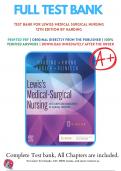 Test Bank For Lewis's Medical Surgical Nursing 12th Edition by Mariann Harding, Jeffrey Kwong, Debra Hagler Chapter 1-69