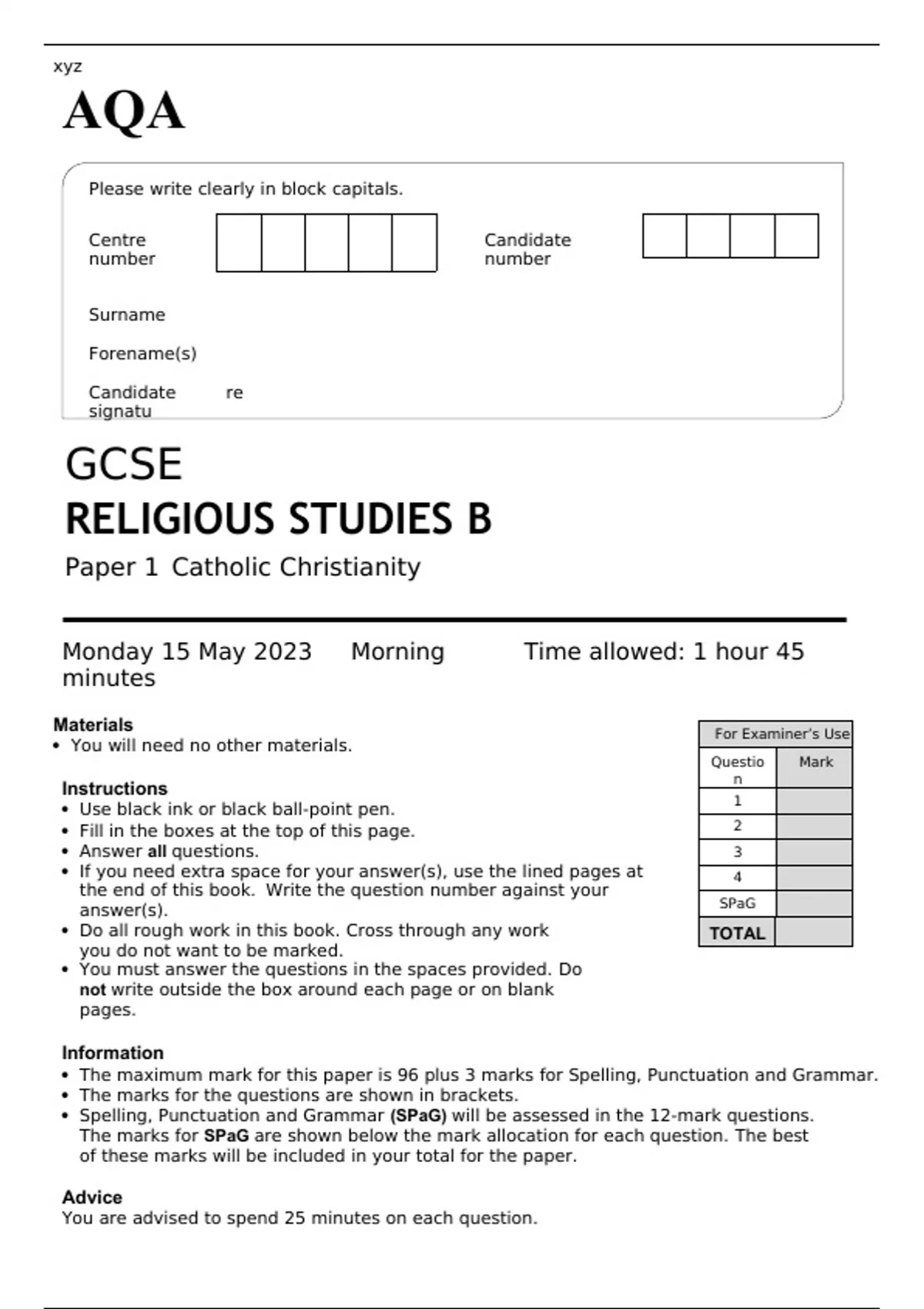 bgcse religious coursework 2022