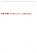 FNDH 400 Final Exam Topics to Know