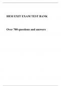 HESI EXIT EXAM TEST BANK  Over 700 questions and answers