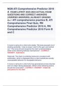NGN ATI Comprehensive Predictor 2019  A EXAM LATEST 2023-2024 ACTUAL EXAM  QUESTIONS AND CORRECT ANSWERS  (VERIFIED ANSWERS) |ALREADY GRADED A+