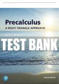 Test Bank For Precalculus: A Right Triangle Approach 4th Edition All Chapters - 9780134696461