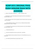 NUNP 6551 ORIGINAL FINAL EXAM GENUINE EXAM WITH ANSWERS