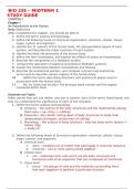 BIO 235 – MIDTERM 1  STUDY GUIDE