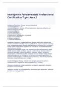 Intelligence Fundamentals Professional Certification Topic Area 2 Exam