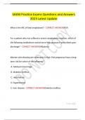 SAEM Practice Exams Questions and Answers 2023 Latest Update.