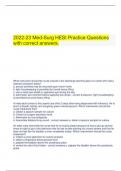  2022-23 Med-Surg HESI Practice Questions with correct answers.