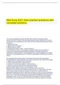  Med Surg 2021 Hesi practice questions with complete solutions.