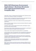 WGU D078 Business Environment Applications I: Business Structures and Legal Environment Exam Complete 2024