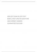 HESI EXIT EXAM PN 2019 TEST BANK LATEST UPDATE QUESTIONS AND CORRECT ANWERS GUARANTEED SUCCESS