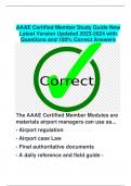 AAAE Certified Member Study Guide New  Latest Version Updated 2023-2024 with  Questions and 100% Correct Answers
