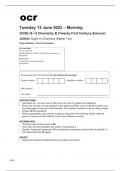 ocr GCSE Chemistry B (Twenty First Century Science) J258/04 June2023 Question Paper.