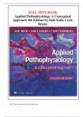 APPLIED PATHOPHYSIOLOGY A CONCEPTUAL APPROACH TO THE MECHANISMS OF DISEASE 4RD EDITION BRAUN TEST BANK
