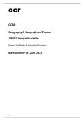 ocr GCSE Geography A Geographical Themes J383/03 June2023 Mark Scheme.