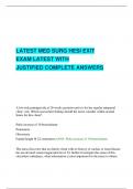 LATEST MED SURG HESI EXIT EXAM LATEST WITH JUSTIFIED COMPLETE ANSWERS