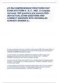 ATI RN COMPREHENSIVE PROCTORED EXIT EXAM 2019 FORM A , B, C , AND , D complete real exam 1000 questions and answers 2023- 2024 ACTUAL EXAM QUESTIONS AND CORRECT ANSWERS WITH RATIONALES ALREADY GRADED A+