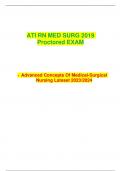ATI RN MED SURG PROCTORED EXAM 2023-2024| VERIFIED CORRECT QUESTIONS AND ANSWERS|A GRADE