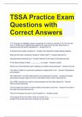 TSSA Practice Exam Questions with Correct Answers 