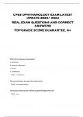 CPSS OPHTHAMOLOGY EXAM LATEST  UPDATE 2023/ 2024  REAL EXAM QUESTIONS AND CORRECT  ANSWERS  TOP GRADE SCORE GUARANTEE, A+