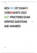 HESI RN EXIT EXAMV3 SCREENSHOTS 2023 INET PROCTORED EXAM VERIFIED QUESTIONS  AND ANSWERS