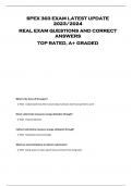 SPEX 303 EXAM LATEST UPDATE  2023/2024  REAL EXAM QUESTIONS AND CORRECT  ANSWERS  TOP RATED, A+ GRADED