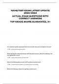 NAHQ TEST EXAM LATEST UPDATE  2023/2024  ACTUAL EXAM QUESTIONS WITH  CORRECT ANSWERS  TOP GRADE SCORE GUARANTEE, A+