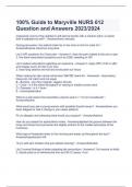 100% Guide to Maryville NURS 612 Question and Answers 2023/2024 