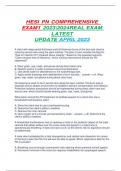 HESI PN COMPREHENSIVE EXAM1 20232024REAL EXAM LATEST UPDATE APRIL 2023