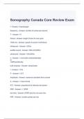 Sonography Canada Core Review Exam Questions and Answers