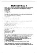 NURS 320 Quiz 1 Questions and answer 100%