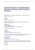 Hazmat Prep Exam: First Responders Operations Questions With Complete Solutions.