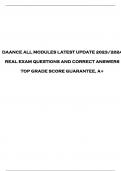 DAANCE ALL MODULES LATEST UPDATE 2023/2024  REAL EXAM QUESTIONS AND CORRECT ANSWERS  TOP GRADE SCORE GUARANTEE, A+