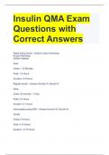 Insulin QMA Exam Questions with Correct Answers 