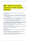 Bundle For MIC 102 Exam Questions with Correct Answers
