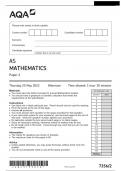 AQA AS MATHEMATICS Paper 2 7356/2 May 2023 Qp