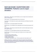  NUR 426 EXAM 3 QUESTIONS AND ANSWERS: Palliative care & organ donation.