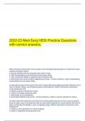 2022-23 Med-Surg HESI Practice Questions with correct answers.