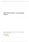 NSG 6420 Week 10 Knowledge Check, South University