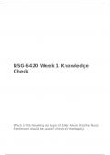 NSG 6420 Week 1 Knowledge Check, South University
