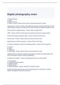 Digital photography exam with correct answers