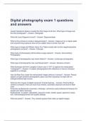 Digital photography exam 1 questions and answers