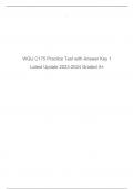 WGU C175 Practice Test with Answer Key 1 Latest Update 2023-2024 Graded A+