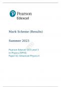 Pearson Edexcel GCE Level 3 In Physics (9PH0)Paper 02 Summer 2023 Final mark scheme