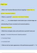 FMS Test (Functional Movement Screen) (2024/2025) Newest Questions and Answers (Verified Answers)